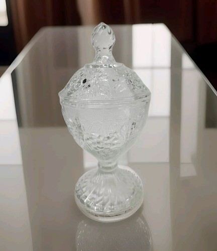 Vintage Jeanette Candy Dish Universal Pedestal Bowl Grape and Leaf Pattern - Picture 1 of 10
