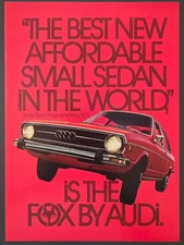 1973 PRINT AD AUDI Fox "The Best New Affordable Small Sedan in the World"