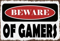 Holzschild 20X30 Cm Beware Of Gamers Deko Geschenk Holz Schild