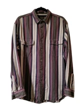 Vintage Eddie Bauer Mens Shirt Elkhorn Twill Long Sleeve Pockets Western Large