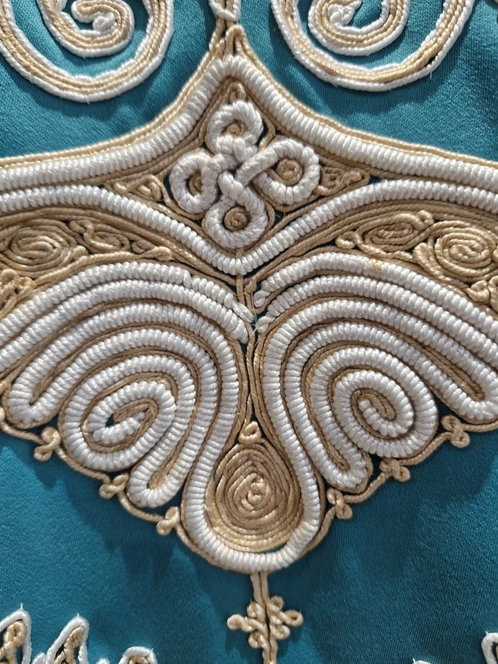 ВИНТАЖНЫЙ 1970-х KAFTAN ХАЛАТ ПЛАТЬЕ РУЧНОЙ ВЫШИВКИ БОЛЬШОЙ - Изображение 4 из 4