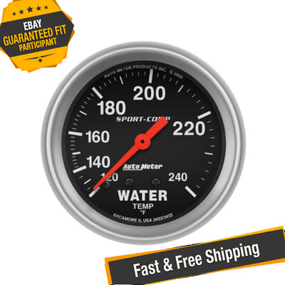 Auto Meter 3433 Sport-Comp 2-5/8'' Mechanical Water Temperature Gauge