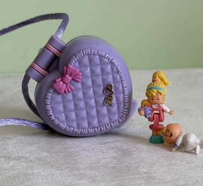 Polly Pocket BABY & BLANKET LOCKET Necklace 1993 Vintage Bluebird 100% COMPLETE