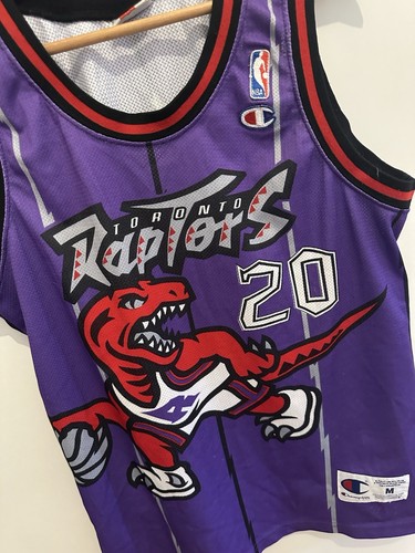 Champion Jersey Toronto Raptors π¦ Size M NBA ππ Stoudamire 20 Vintage 90s - Picture 3 of 10