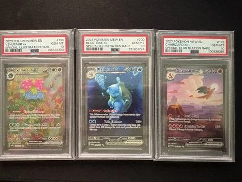 English 151 SIR Set PSA 10 Charizard ex 199 Blastoise ex 200 Venusaur ex 198