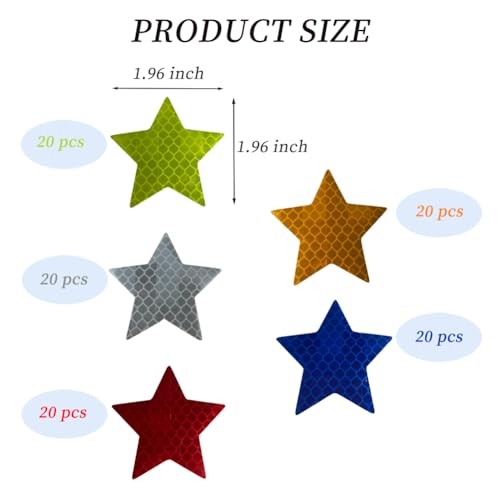 100Pcs Warning Reflective Stickers, Reflective Decals Waterproof Reflector 