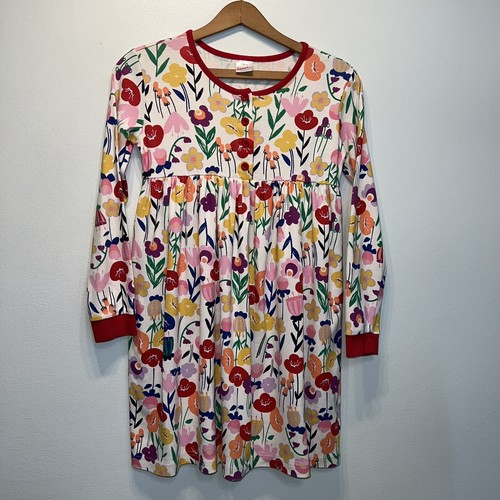 Hanna Andersson Youth Girls Sz 10 Bright Multicolored Long Sleeve Dress Cotton