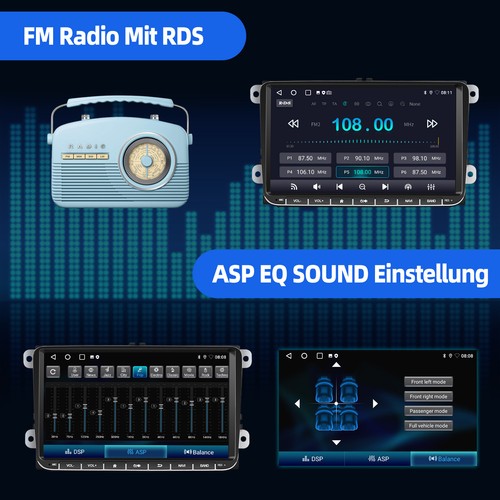 Android 14 4+64G Autoradio GPS BT RDS Für Seat Alhambra Altea Toledo Skoda Fabia - Bild 12 von 15