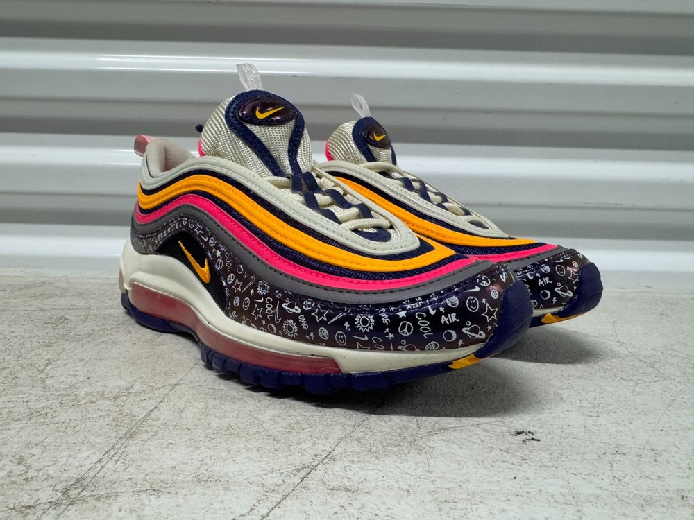 Nike Air Max 97 GS Kids Sneakers in Purple Orange Pink Size 4Y CI9929-500