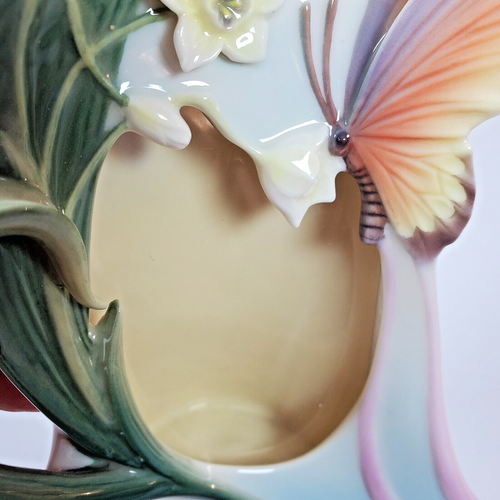 Franz Porcelain Sculpted Butterfly Photo Picture Frame 7.5"H Item # FZ00331 - Picture 6 of 10
