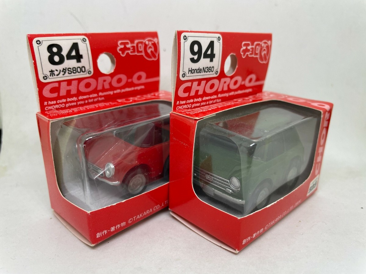 CHORO Q RED BOX HONDA N360 94, S800 84 2 CARS SET TOMY