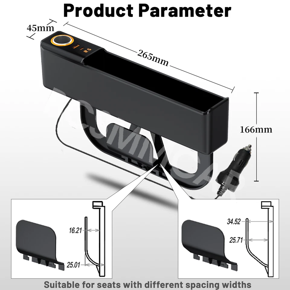 Car Accessories Console Side Key Phone Storage Holder Seat Gap Filler Organizer Foto 2 de 4