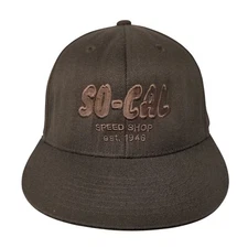 So-Cal Speed Shop Fitted Hat Brown 7 1/4-7 5/8 Embroidered Vent Holes