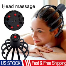 Electric Octopus Claw Head Massager Light Therapy Scalp Relax Headache Relief