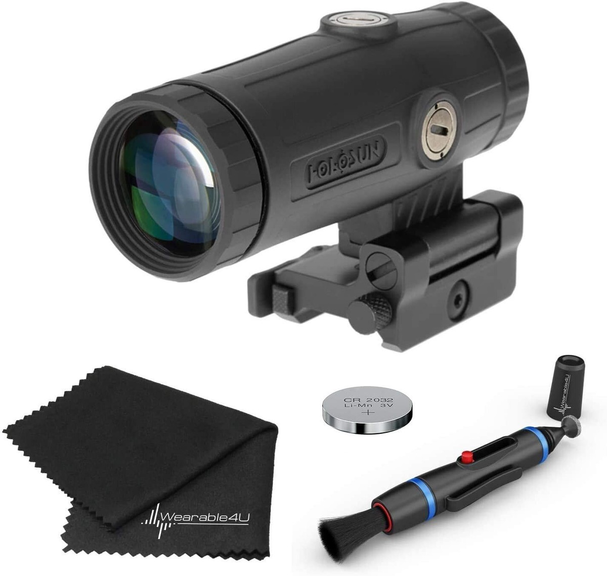 Holosun HM3X 3x Mangifier Flip to Side w/QD Mount & Cleaning Pen