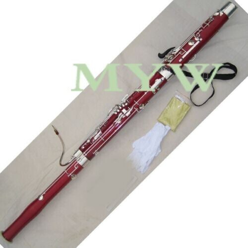 Funion Bassoon Kit C Key Maple Body Cupronickel Key W Case, Strap Reed