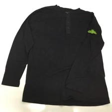 Mens Sz Large Long Sleeve Henley Patron Tequila Lime Thread Embroidered Black