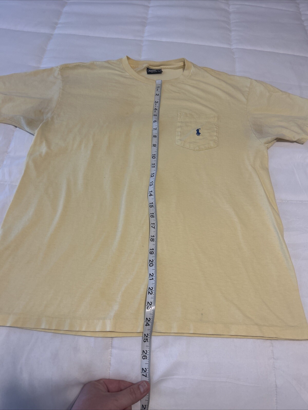 Polo vintage Ralph Lauren taschino t shirt uomo polo media grande pony punto singolo