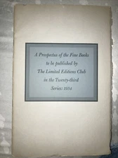 Prospectus Limited Editions Club 1954