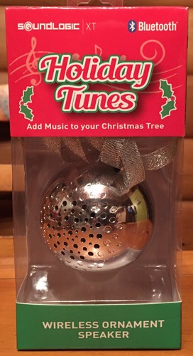 SOUNDLOGIC Holiday Tunes Wireless Christmas Ornament Speaker Bluetooth SILVER - Picture 2 of 5