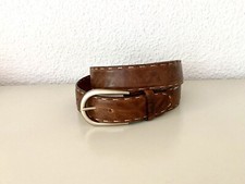 VMP Leder Gürtel braun Handarbeit hochwertig mit Schließe Gr. 40 = 90 cm NEU