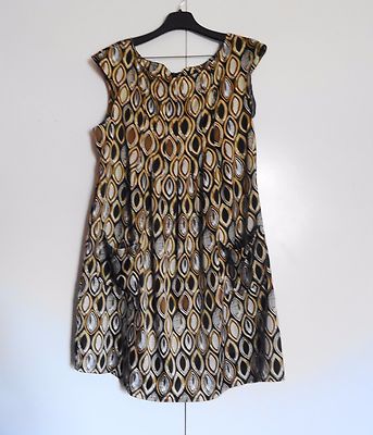 Mark Black, Brown & Gold Geometric Sleeveless Teen Girl Dress XL/TG | eBay