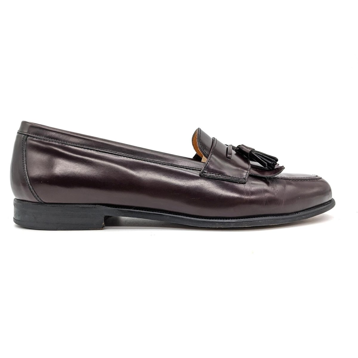 Mezlan Men\'s Burgundy Leather Loafers Vintage Mezlan Hand Made Burgundy Lizard Skin Tassel Loafers  main image 2