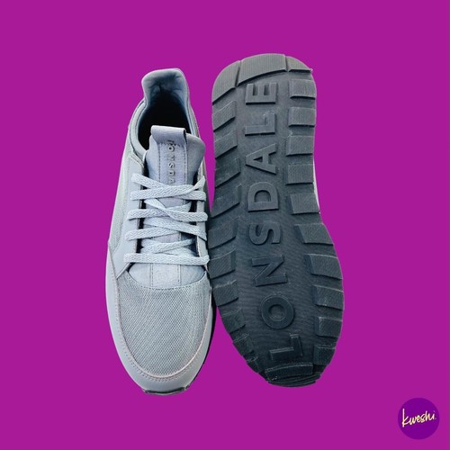 LONSDALE Sneakers Ganton Uomo, Tomaia in Rete Traspirante, Grigio, UK 10/EU 45 - Foto 4 di 5