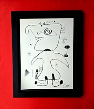 🔥 Joan Miro | Vintage 1958 Signed Colorful Print | Mounted and Framed Buy Now!!