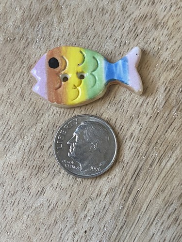 Handmade Ceramic Fish Buttons - Picture 4 of 4