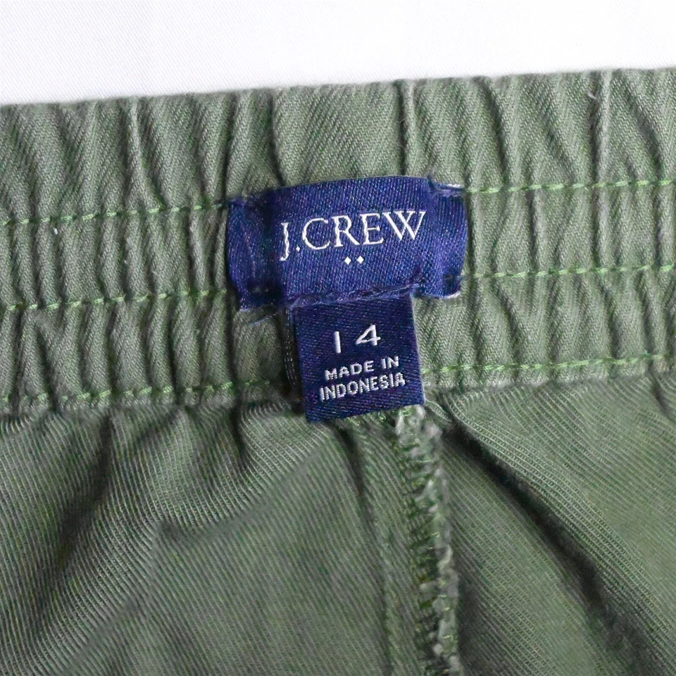 Pantalones de chándal para mujer J.CREW 14 verde Ba130 ligeros de sarga de algodón Foto 3 de 4