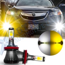 H8 H11 Switch White Golden Yellow Dual-color Cob Led Fog Light Lamp Bulbs Drl