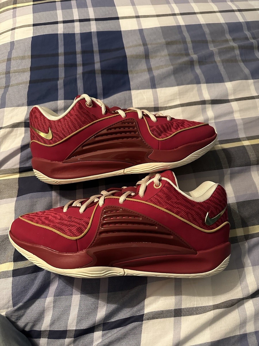 Size 8 - Men's Nike KD 16 Low NY vs. NY Red Burgundy Gold Cream