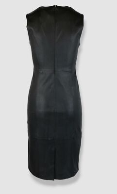 $1395 VINCE Women Black Stretch Leather Dress Size 6 | eBay