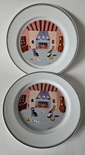 2 VILLEROY & BOCH Design Naif Fireplace 8 1/4" Salad Plates Lot Set