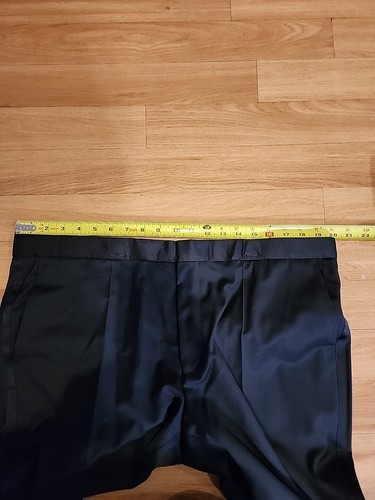 Hugo Boss Herren Slim Fit 100% Wolle Smoking Hose Schwarz 40W x 35,5 Ungesäumt Neu ohne Etikett - Bild 14 von 22