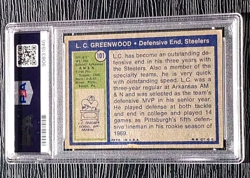 1972 Topps L.C. GREENWOOD ROOKIE CARD #101 **NO CREASES** *CENTERED* PSA 4 VGEX  - Bild 4 von 5