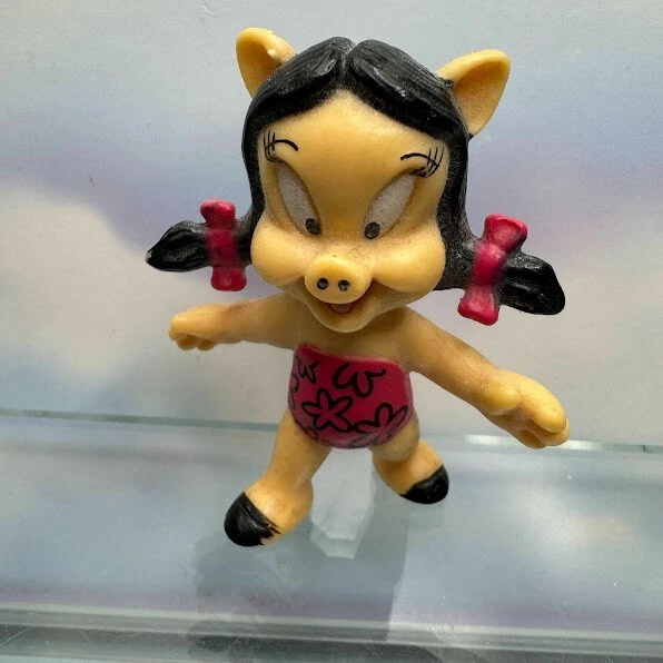 Boneco de PVC 1991 McDonald's Looney Tunes Super Heroes Petúnia (3) pacote - Imagem 4 de 4