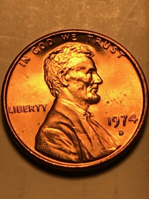 1974 D Penny Lincoln Memorial - D over D mint mark Double Die