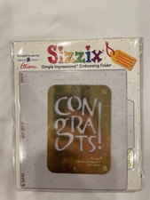 Sizzix Simple Impressions Brass Embossing Folder -- Phrase, Congrats 38-9661