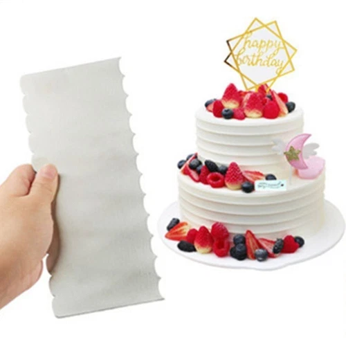 Stainless Steel Cake Scraper Smoother Stripes Edge Side Cake Scraper Decor Comb
