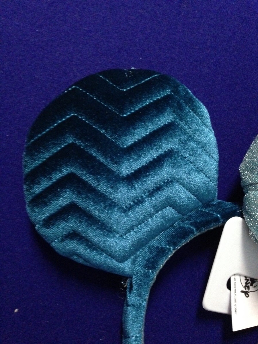 2021 Disney Parks Mickey Minnie Ears Azul Blue Quilted Bow  display picture 3