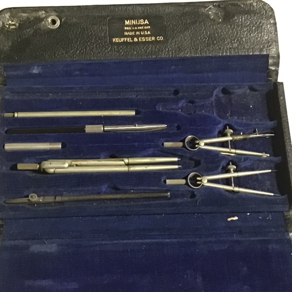 Vintage Keuffel & Esser Drafting Compass Sets In Original Case. see ...