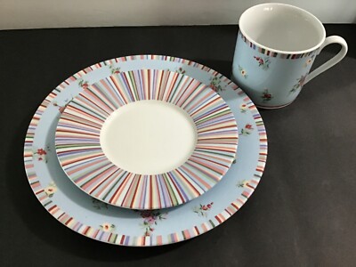 英国製 Laura Ashley Spode パーティセット3枚 Laura Ashley Kaleidoscope 3 Piece Snack Set NEW | eBay