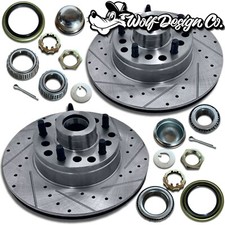 Mustang Ii Front Disc Brake Kit 11 Drilled Slotted Rotors 5 Lug Bearing Kit