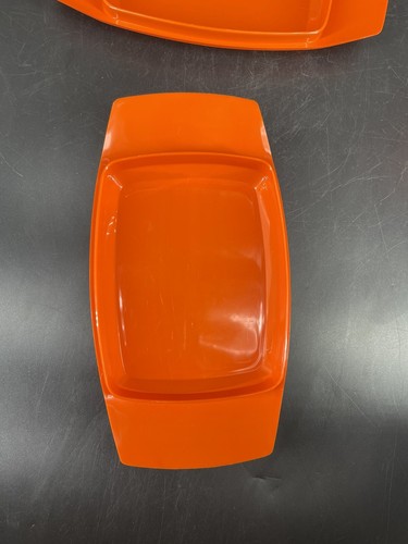 Vintage Rosti Melamine Butter Set 2 MCM 70’s Color Line Retro Brady Bunch Orange - Picture 2 of 7