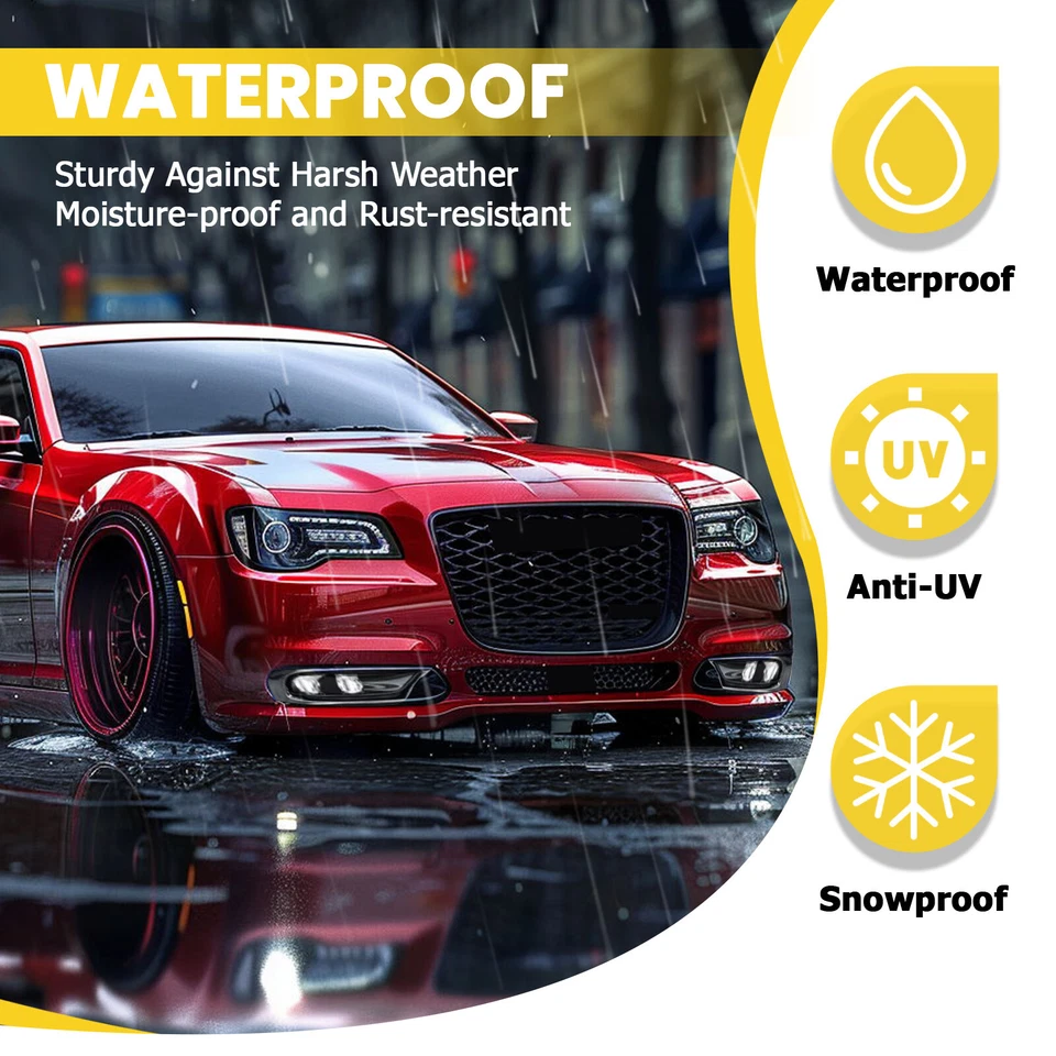 Par de luces antiniebla LED cromadas conductor pasajero con bisel para Chrysler 300 2015-2024 Foto 3 de 4