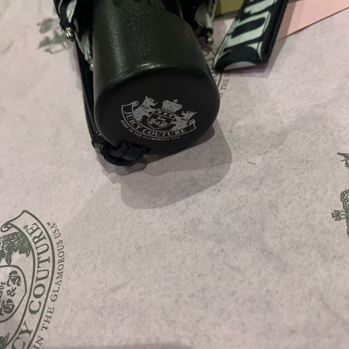 Retro Juicy Couture Pam & Gela Black White Logo Automatic Travel Umbrella NWT - Picture 4 of 7