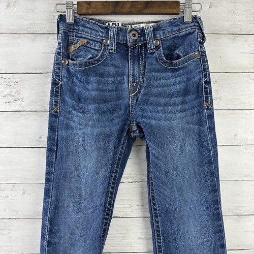 Ariat B4 Relaxed Fit Jeans Boys Size 12 Medium Wash Western Adjustable Waist - Picture 5 of 14