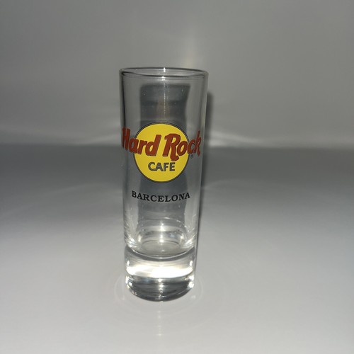 Hard Rock Cafe Shot Glass Barcelona Classic Logo Double Black Circle & Lettering - Picture 2 of 3
